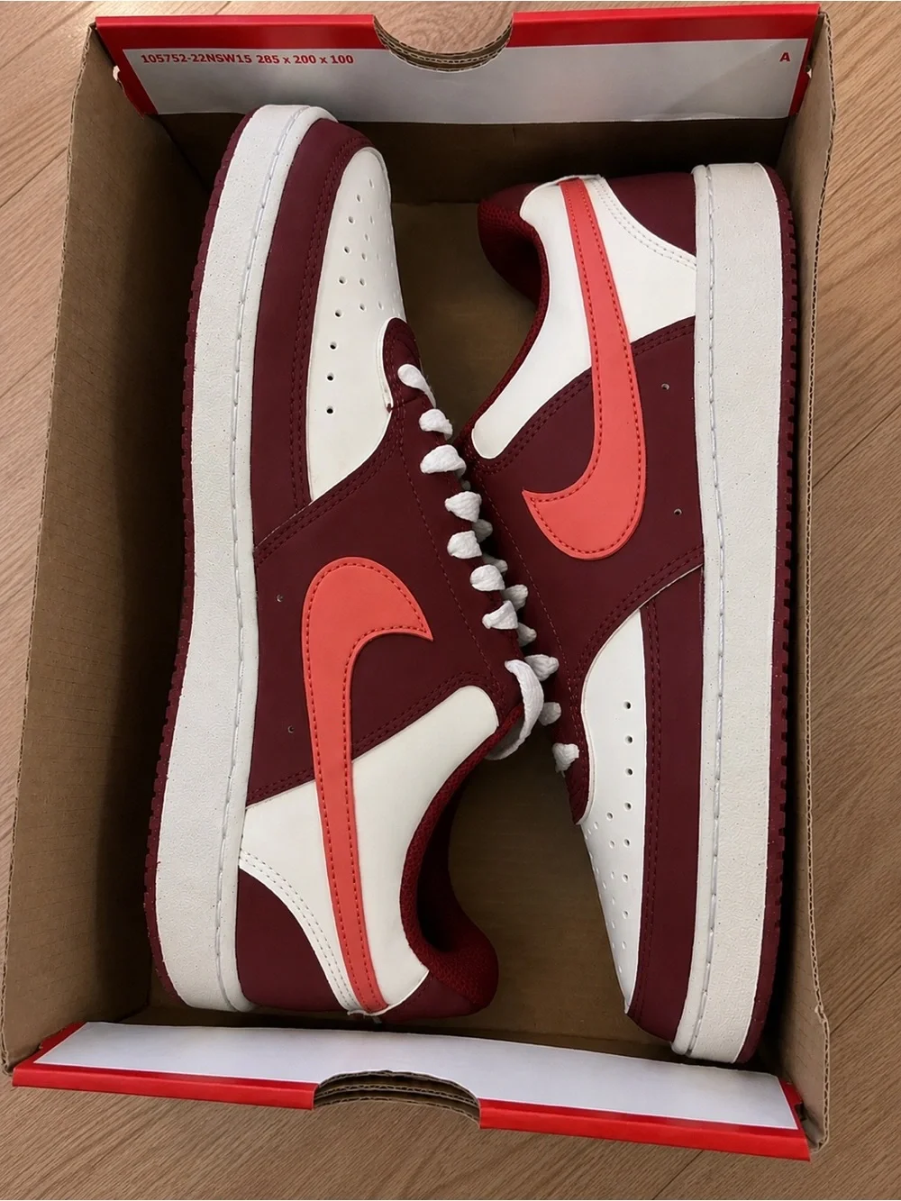 Nike Wmns Court Vision Lo P NBK Team Red White Adobe Women Casual IM1652-601